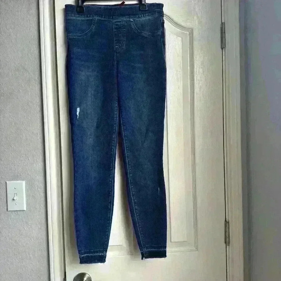 Spanx Blue Denim Jegging Skinny Pull On Flex Waist Womens Size Small - Picture 1 of 8